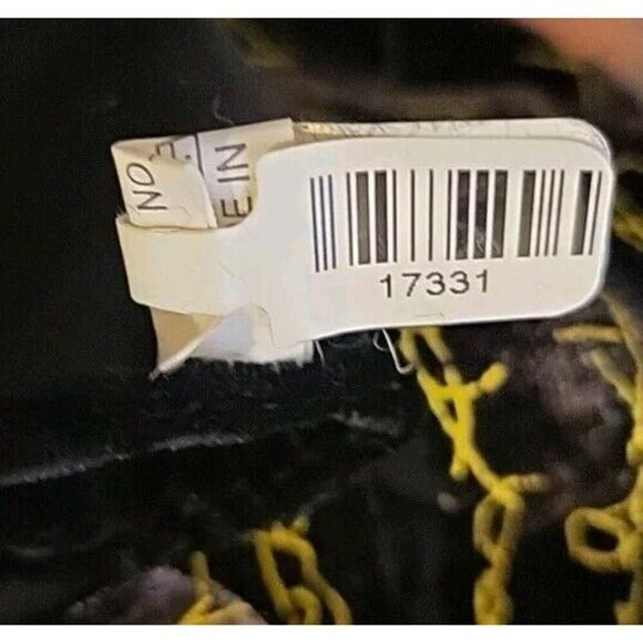 Scarf Shawl Velvety Burnout Stripe Tassled Black Purple Gold Womens 62 X 20 - Picture 7 of 9